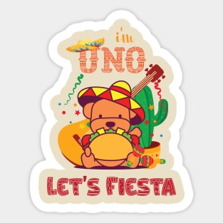 I'm Uno Let's Fiesta Cute Baby Cinco De Mayo Birthday Sticker